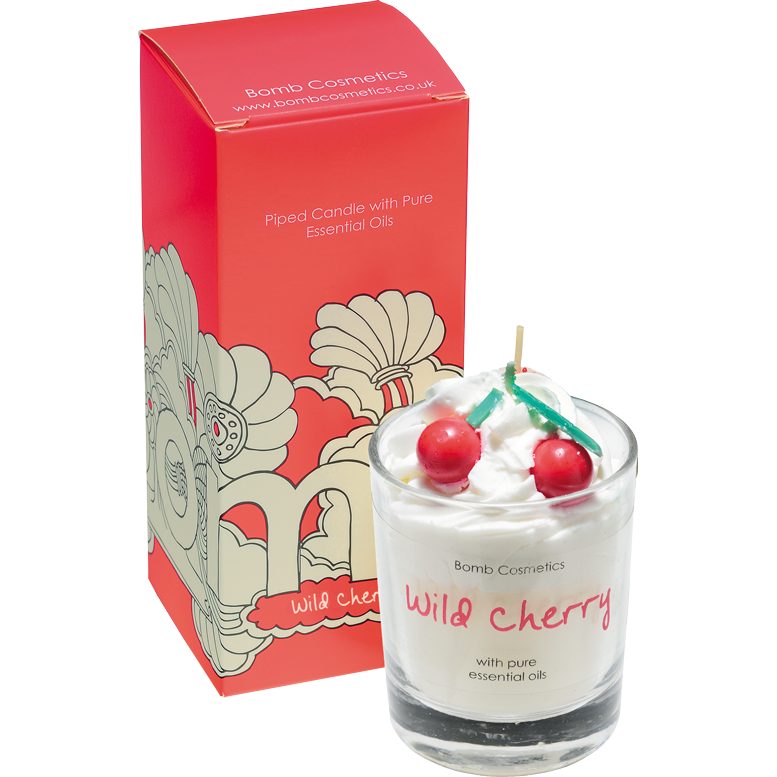 Wild Cherry Piped Glass Candle