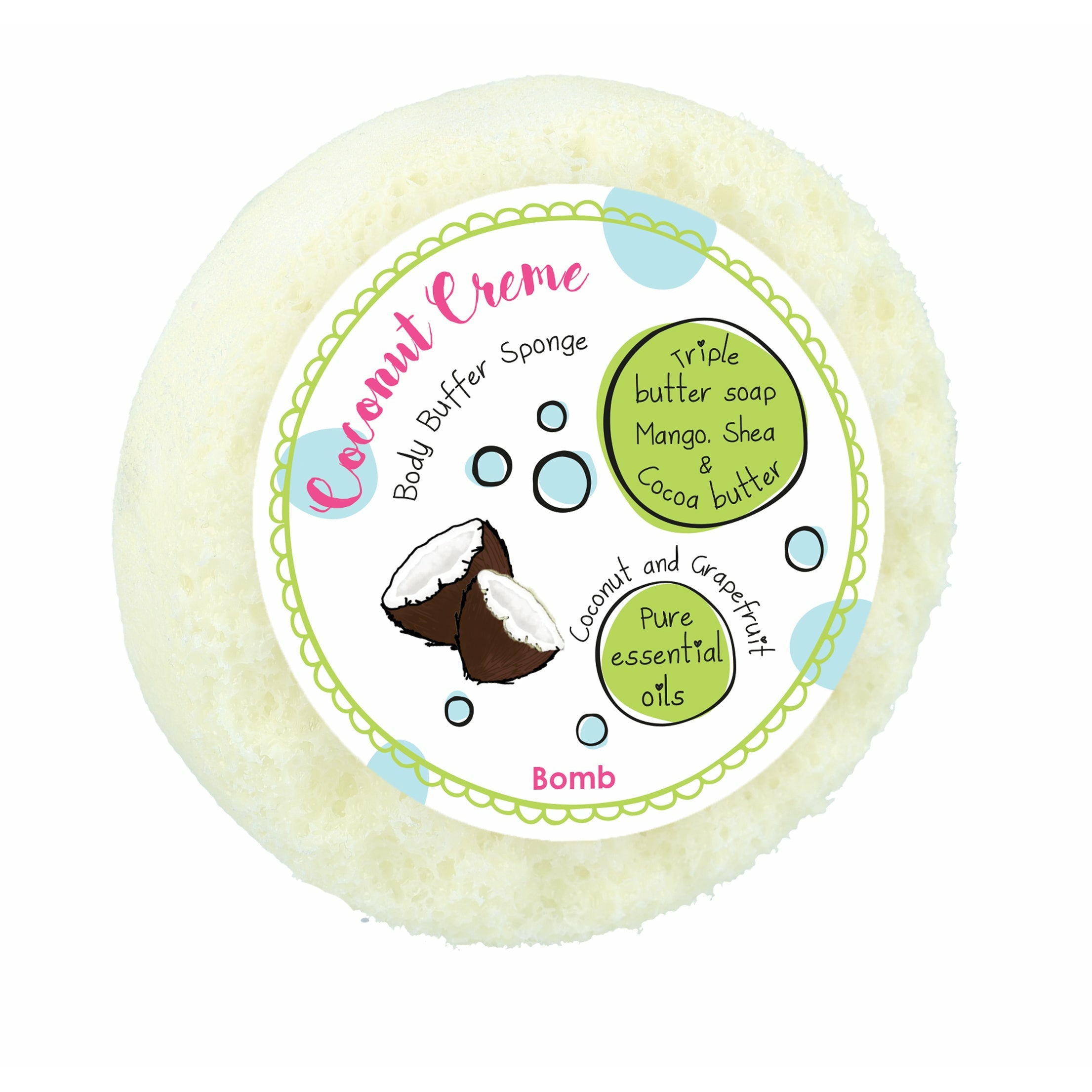 Coconut Creme Body Buffer Soap Sponge