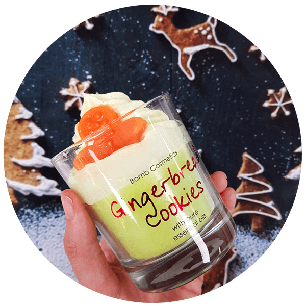 Gingerbread Cookies Piped Glass Candle