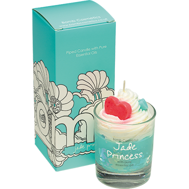 Jade Princess piped Glass Candle